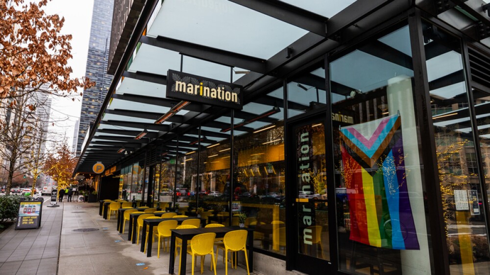 A storefront for the restaurant Marination